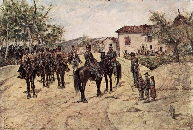 Giovanni Fattori Rast der Kavallerieeinheit oil painting image